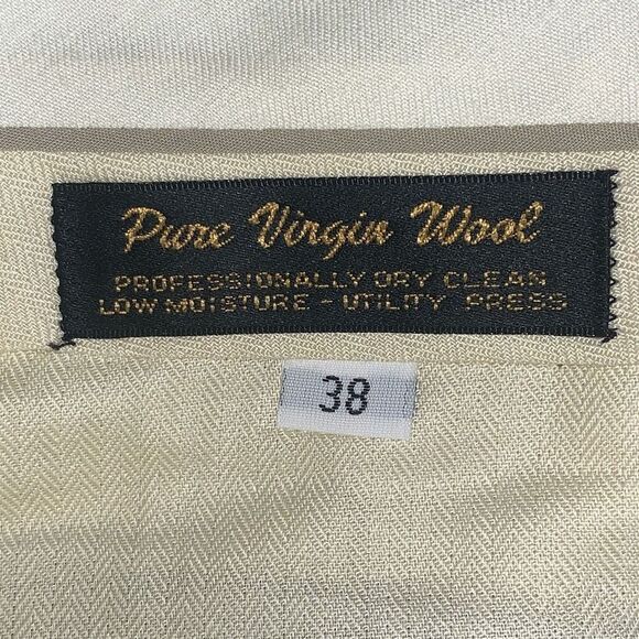 Hart Schaffner & Marx Mens Size 38 Virgin Wool Pleated Front Dress Pants‎ Brown - Picture 5 of 7